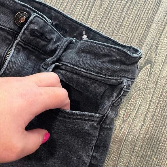 American Eagle Skinny Jeans High-Rise Denim Next Level Stretch Black Size 6 Long - Picture 3 of 11